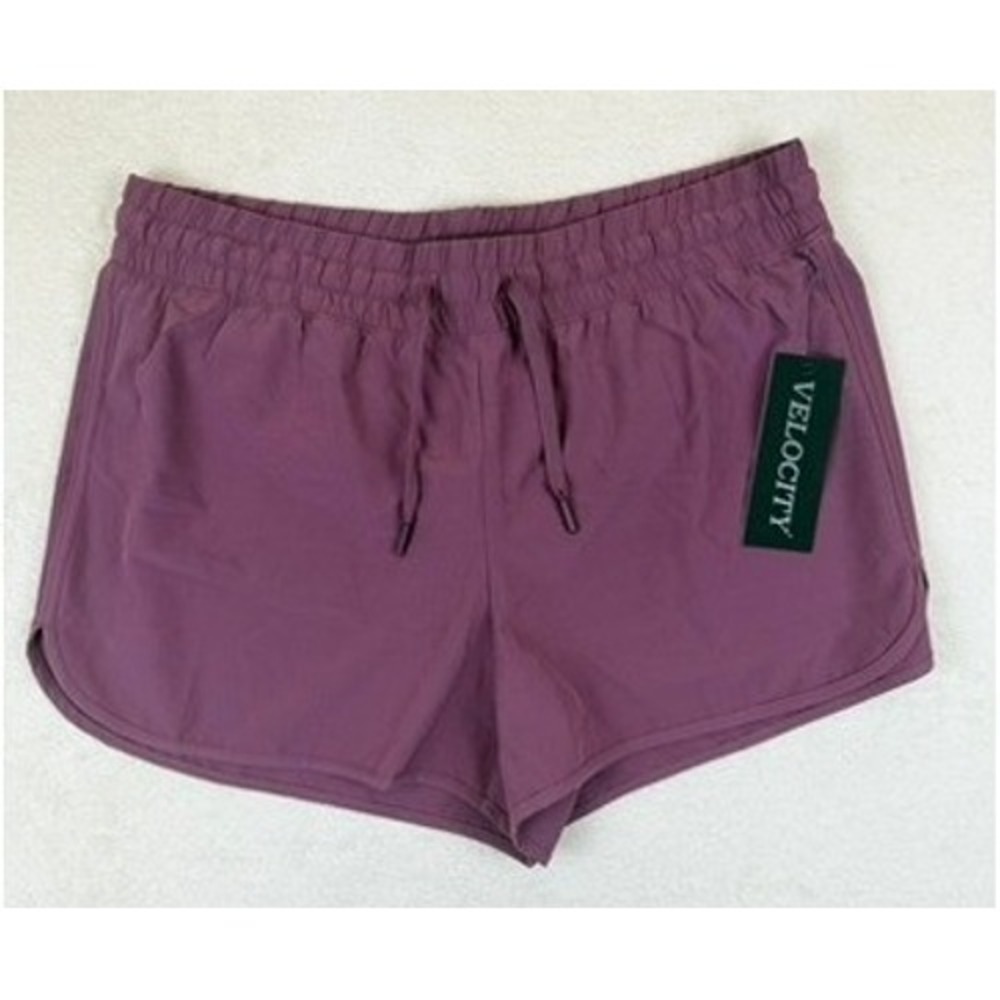 Velocity Athena Running Shorts Women's Large Purple Athletic Workout w/ Liner Lg